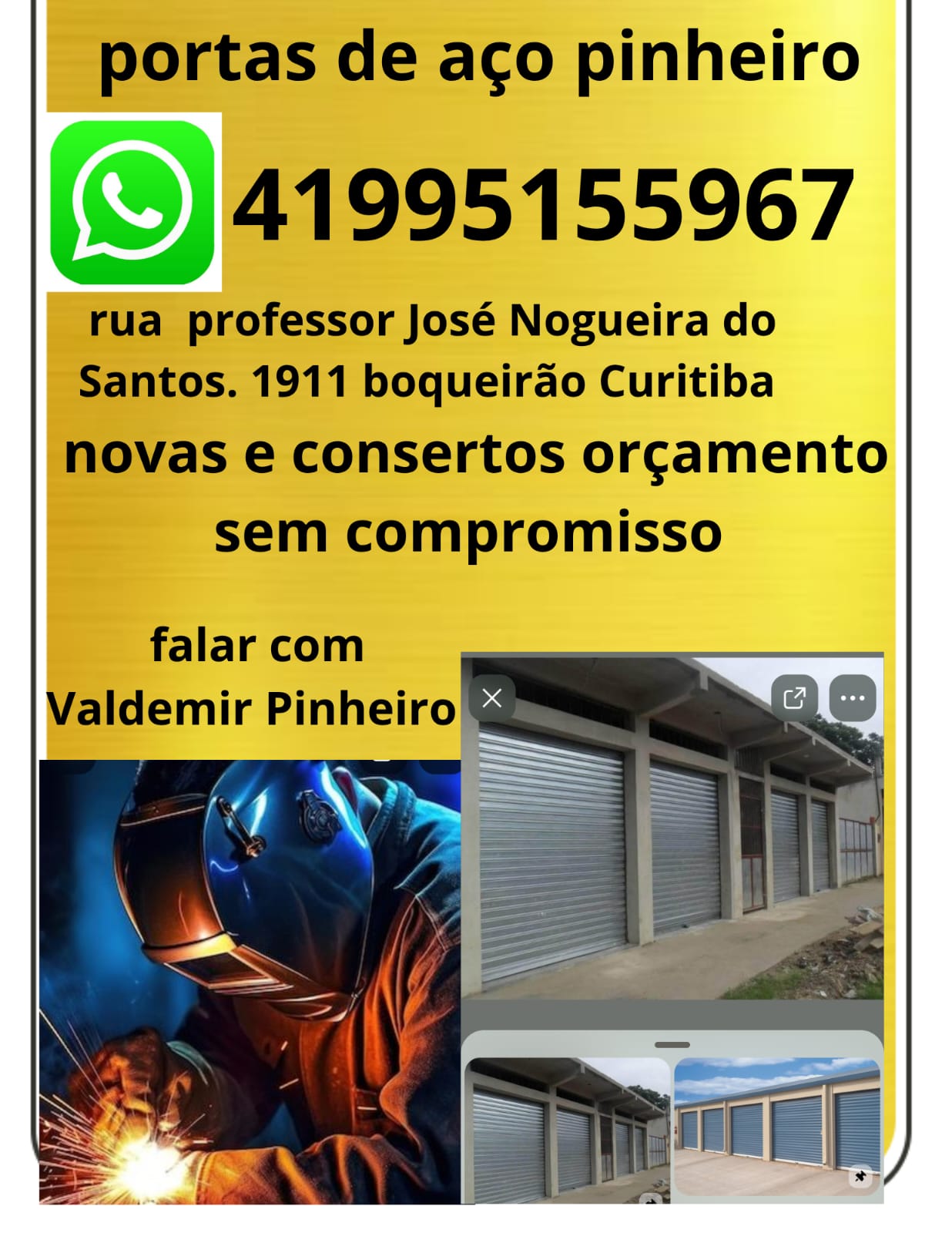 Detalhe de porta de aço instalada